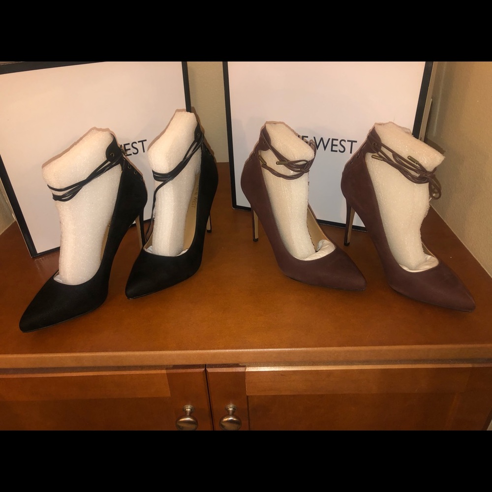 Nine West Pumps with wrap around ankle strings